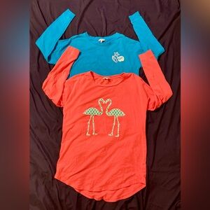 Crown & Ivy Long Sleeve Tees - Blue and Red